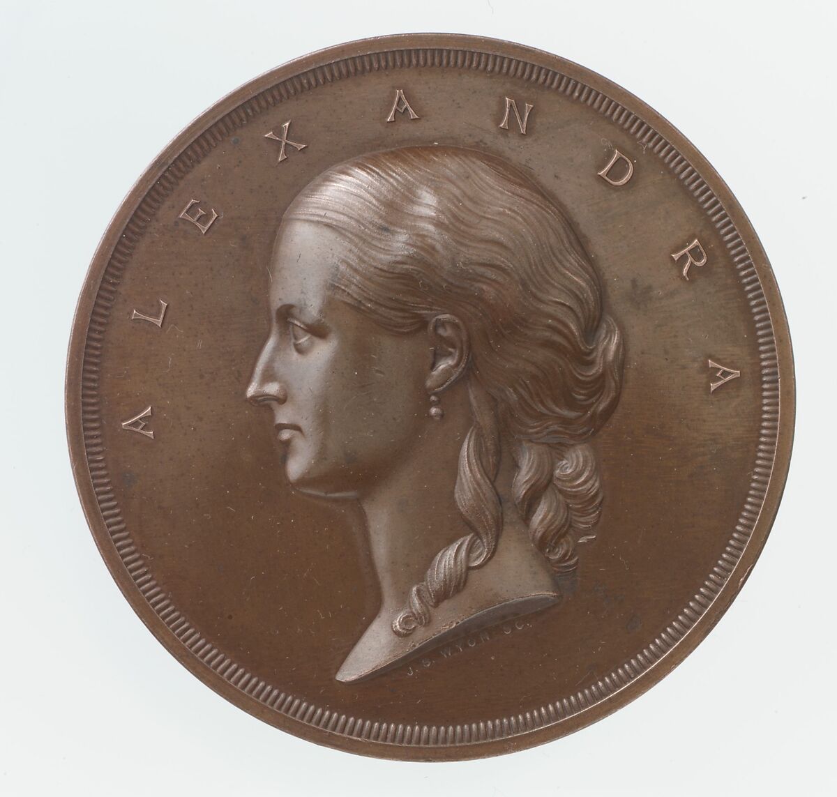Princess Alexandra Welcomed to England, Medalist: Joseph Shepherd Wyon (British, London 1836–1873 Winchester), Bronze, British 