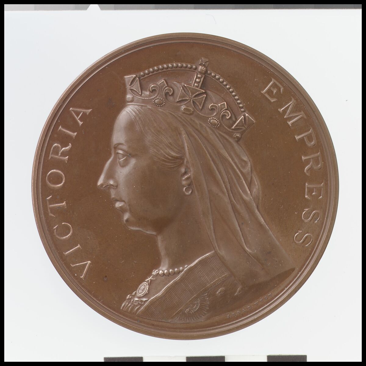 Victoria Calcutta Exhibition, 1883–84, Medalist: Alfred Benjamin Wyon (British, London 1837–1884), Bronze, British 