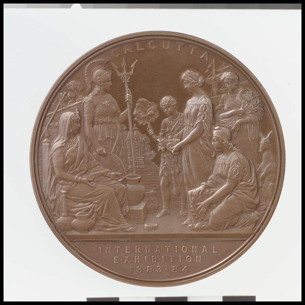 Victoria Calcutta Exhibition, 1883–84, Medalist: Alfred Benjamin Wyon (British, London 1837–1884), Bronze, British