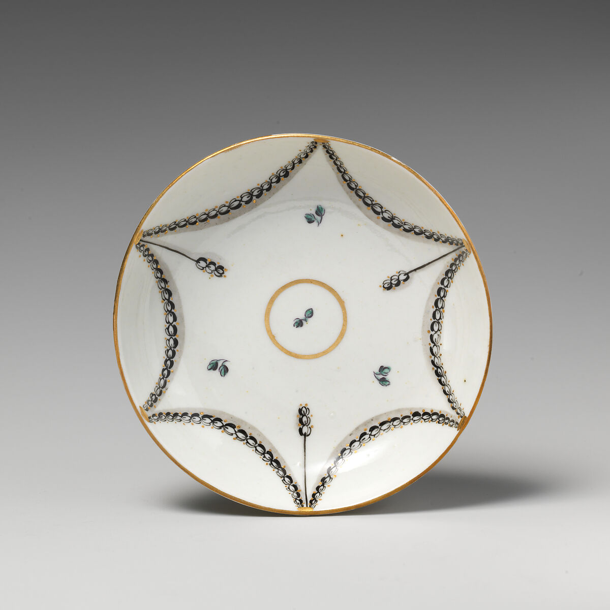 Saucers (6) (part of a service), Caughley Factory (British, ca. 1772–1799), Soft-paste porcelain, British, Caughley 