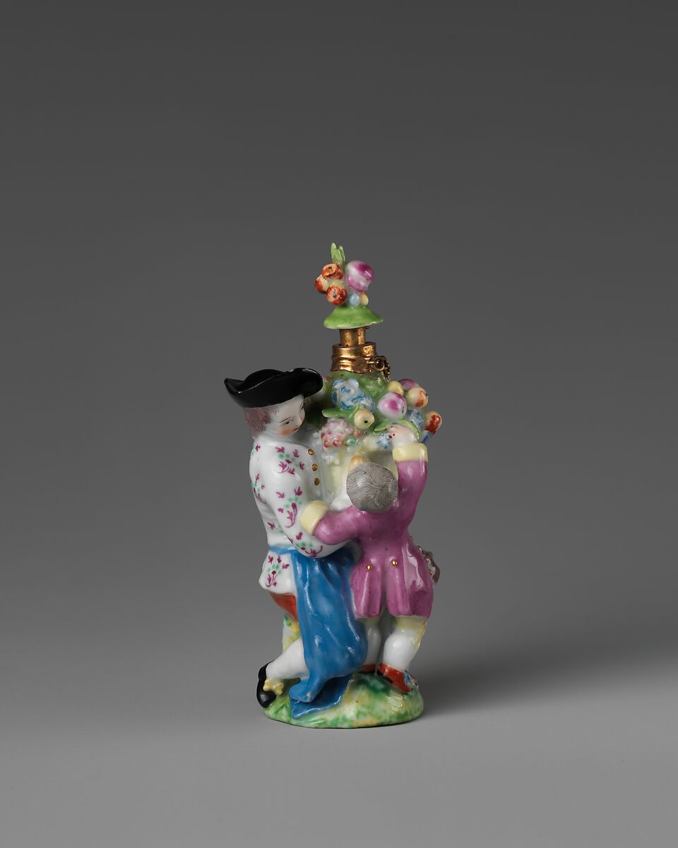 Gardener and boy in a group, Chelsea Porcelain Manufactory (British, 1745–1784, Transitional (Brown Anchor) Period, ca. 1758–1759), Soft-paste porcelain, British, Chelsea 