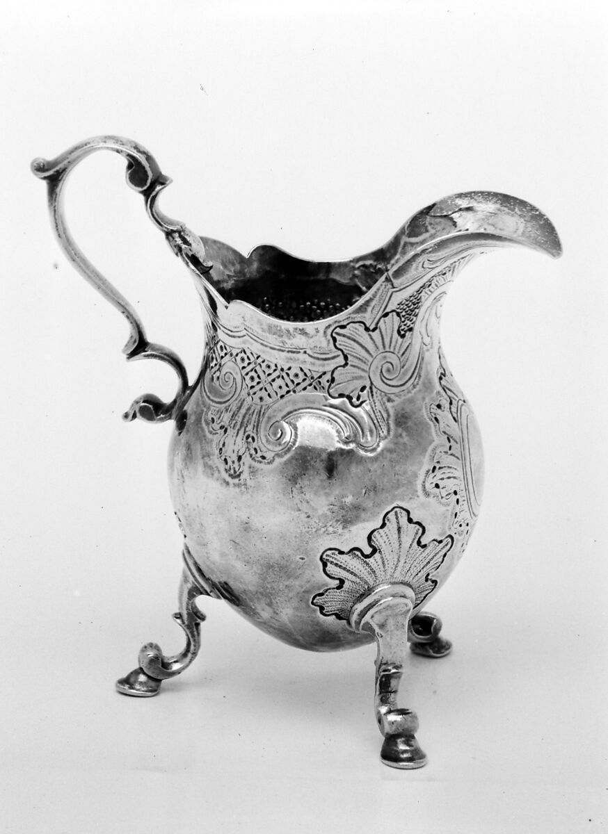 Cream jug, A. V., London, Silver, British, London 