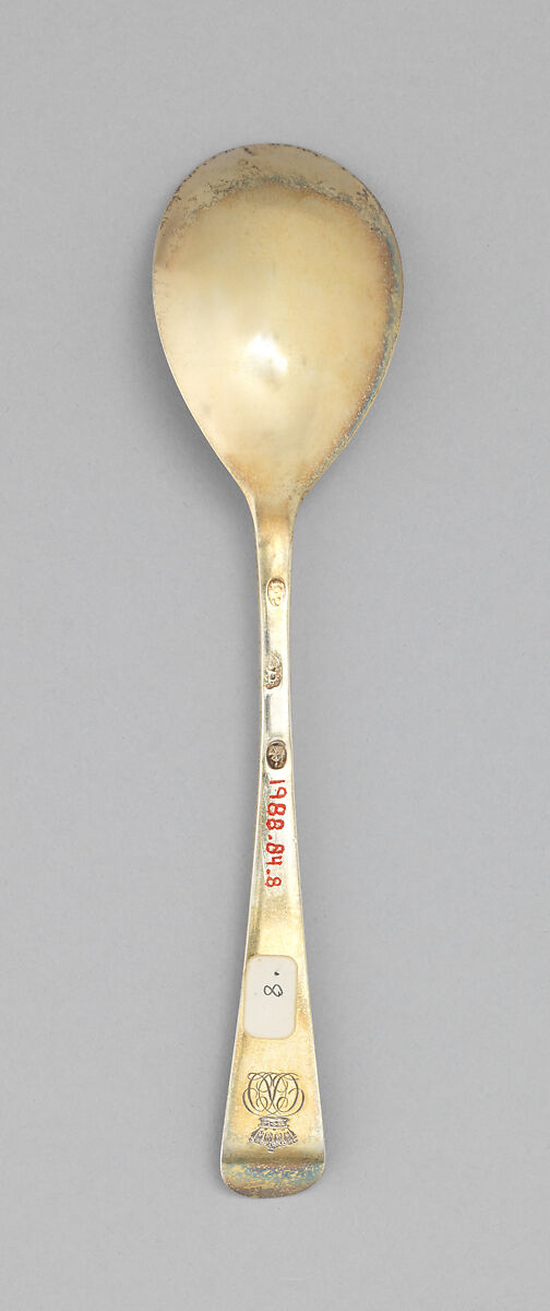 Three dessert spoons, Probably by John Pittar (entered 1778), Silver gilt, Irish, Dublin