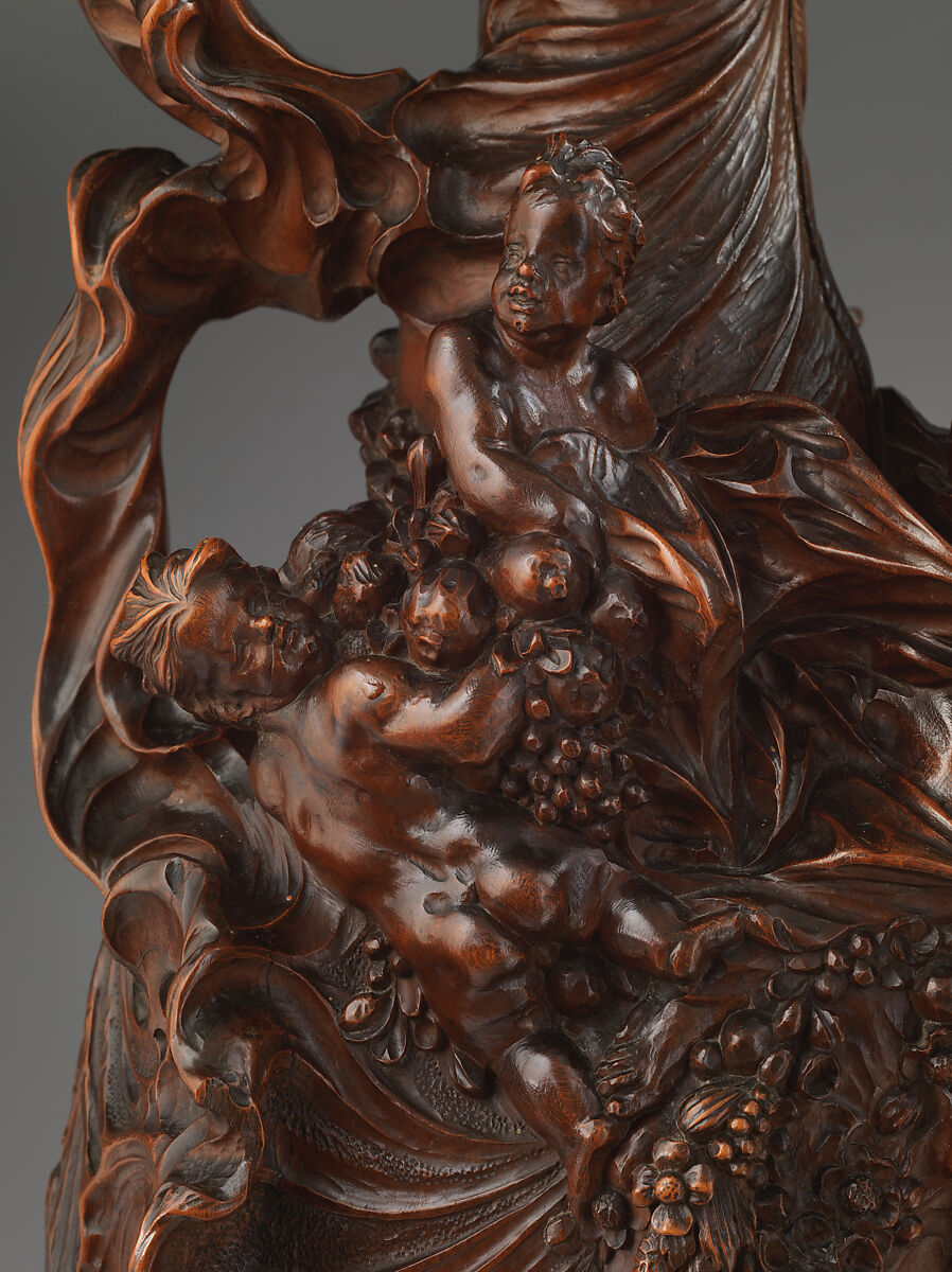 Decorative ewer, Carved alder wood, probably Flemish