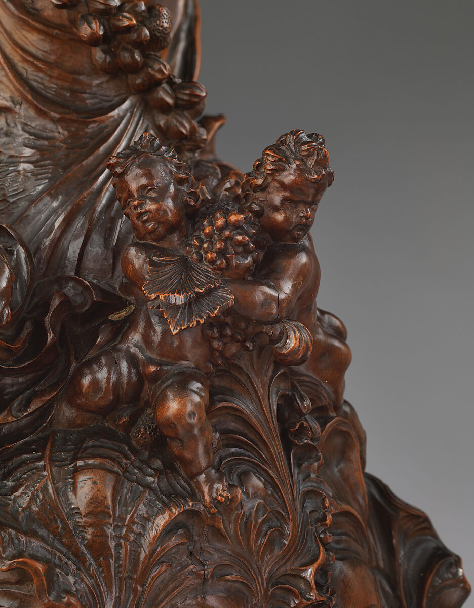 Decorative ewer, Carved alder wood, probably Flemish