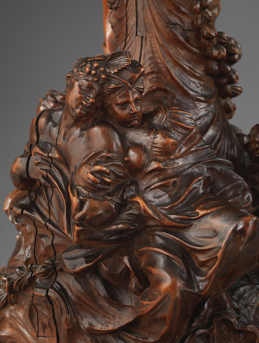 Decorative ewer, Carved alder wood, probably Flemish