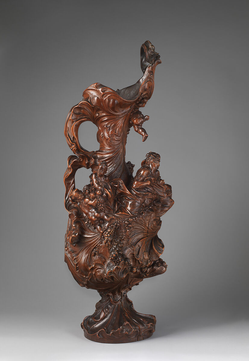 Decorative ewer, Carved alder wood, probably Flemish
