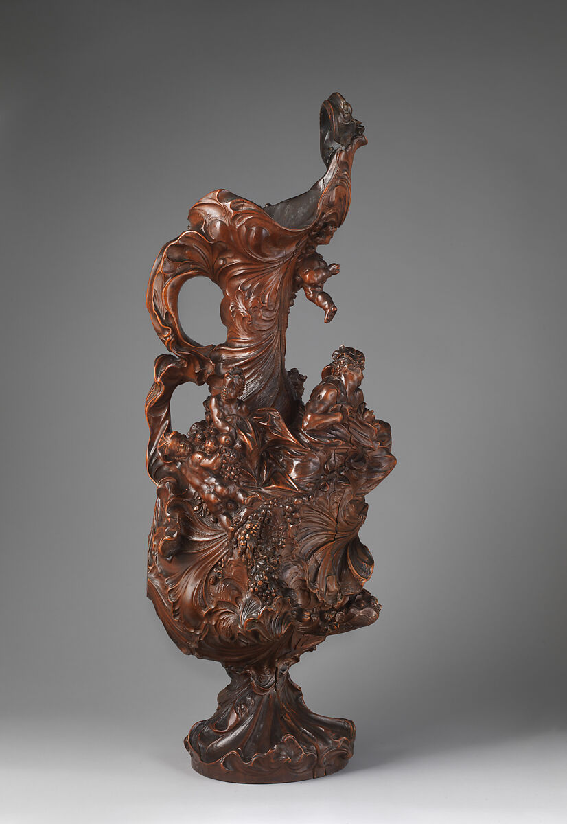 Decorative ewer, Carved alder wood, probably Flemish 