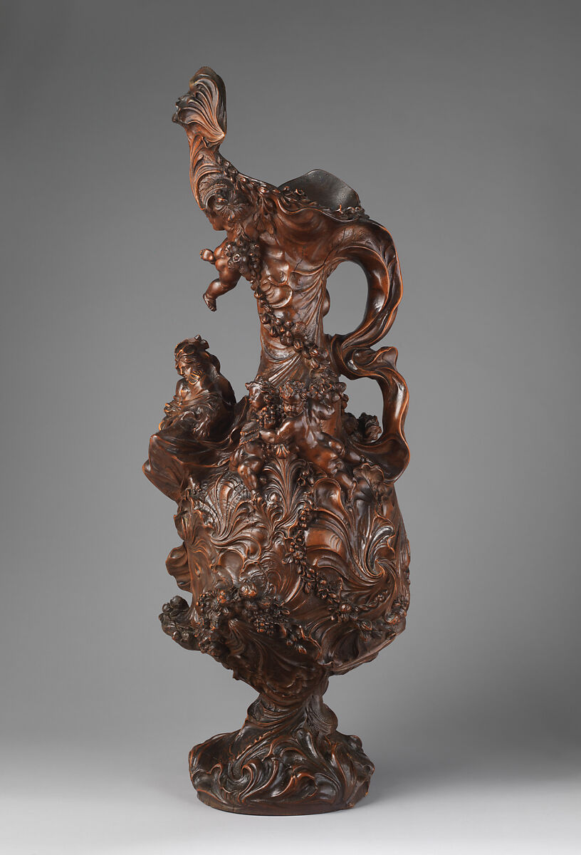 Decorative ewer, Carved alder wood, probably Flemish