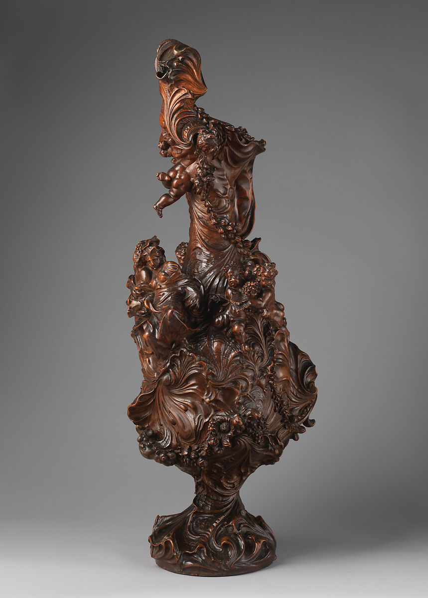 Decorative ewer, Carved alder wood, probably Flemish