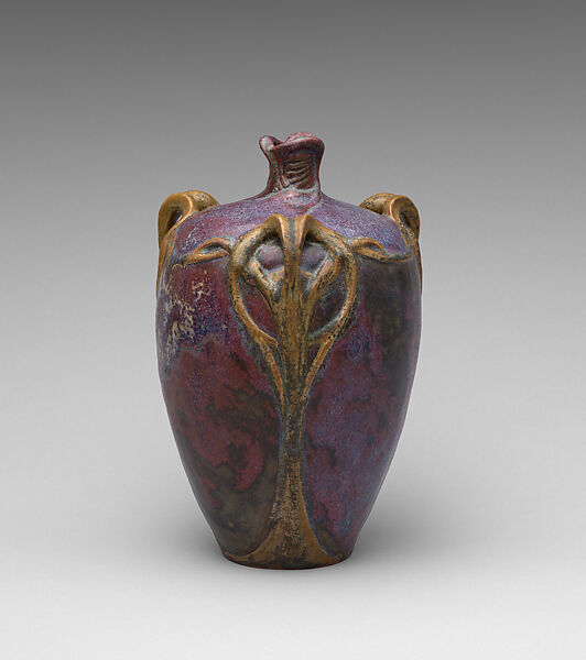 Vase with vines, Emile Decoeur (French, 1876–1953), Glazed stoneware, French, Châtillon-sous-Bagneux