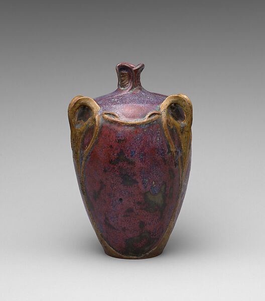 Vase with vines, Emile Decoeur (French, 1876–1953), Glazed stoneware, French, Châtillon-sous-Bagneux
