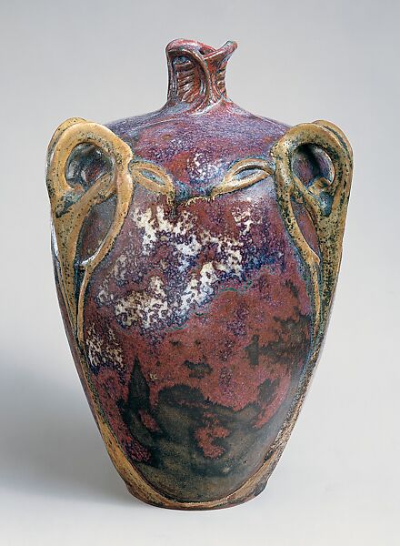 Vase with vines, Edmond Lachenal (French, 1855–1948), Glazed stoneware, French, Châtillon-sous-Bagneux 
