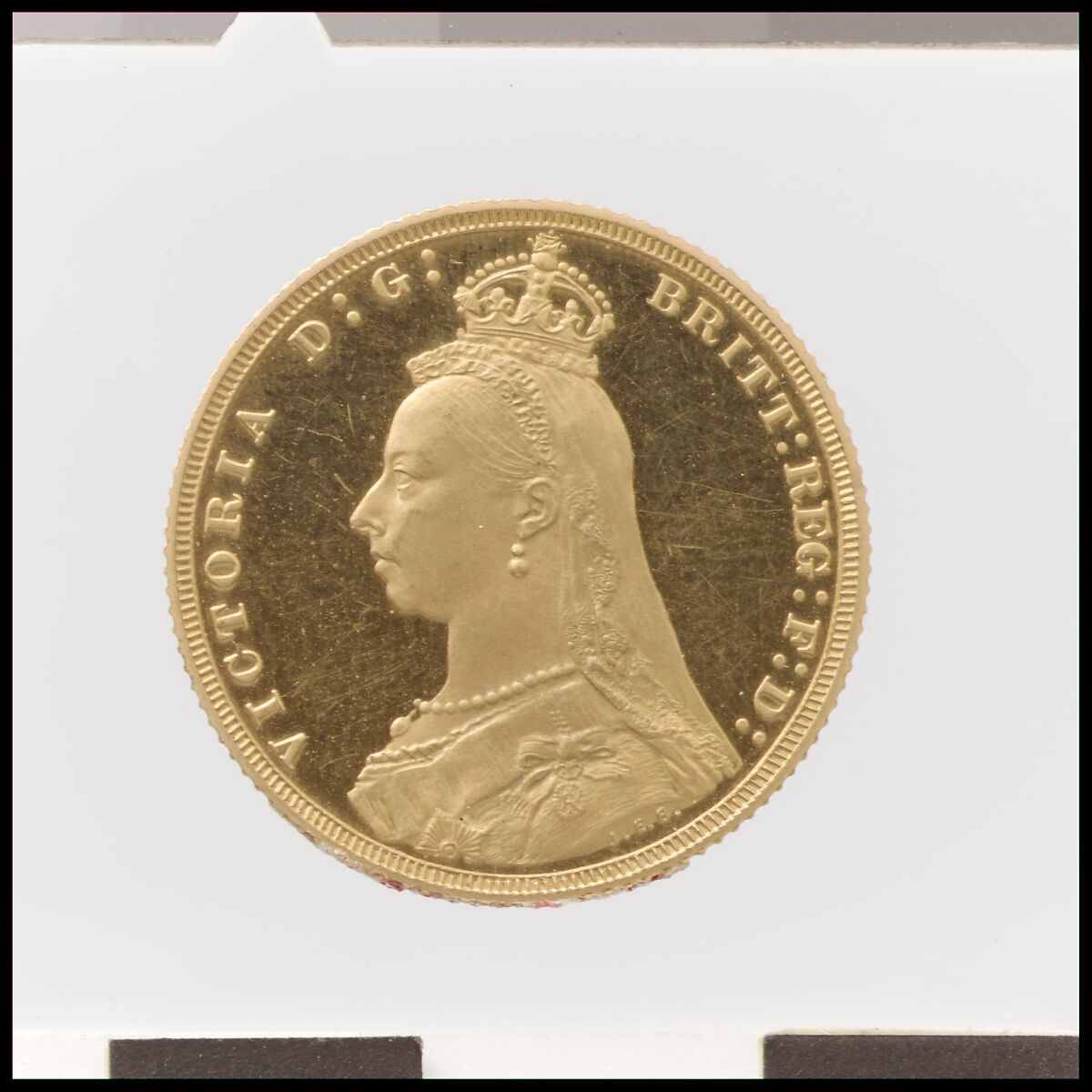 Queen Victoria "Jubilee Head" proof sovereign, Medalist (obverse): Joseph Edgar Boehm (British (born Austria), Vienna 1834–1890 London), Gold, British 