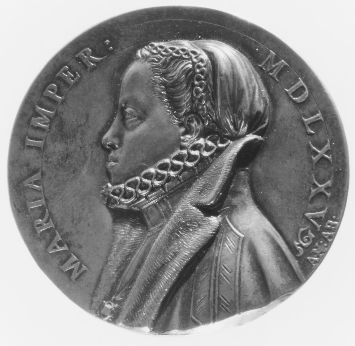 Empress Maria (1520–1603), Medalist: Antonio Abondio (Italian, Trento 1538–1591 Vienna), Silver, Italian