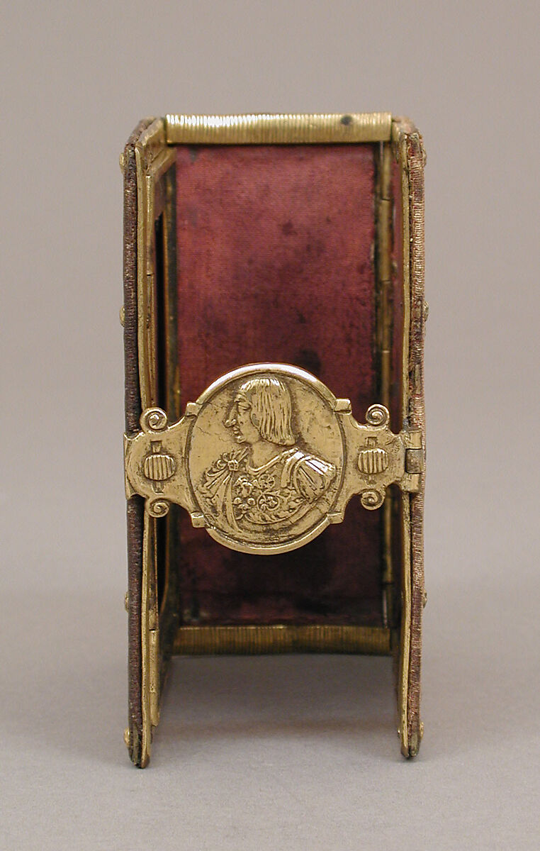 Frame in the form of a book, Gilt bronze, velvet, French, probably Paris