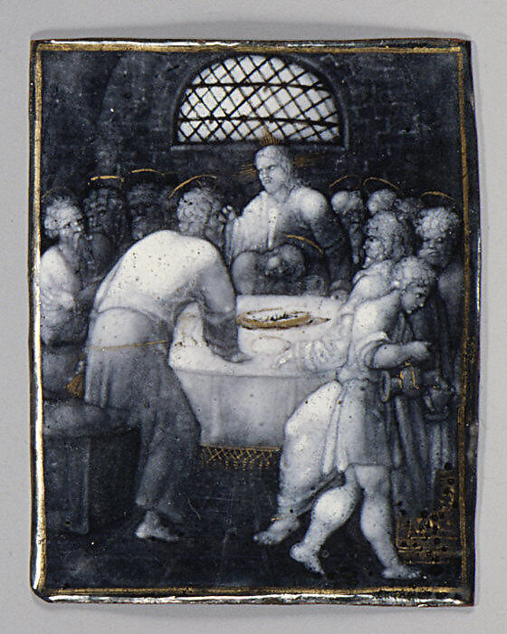 The Last Supper (one of seven), Workshop of Jean II Pénicaud (French, working ca. 1531/32–1549) or, Painted enamel on copper, partly gilt, French, Limoges 