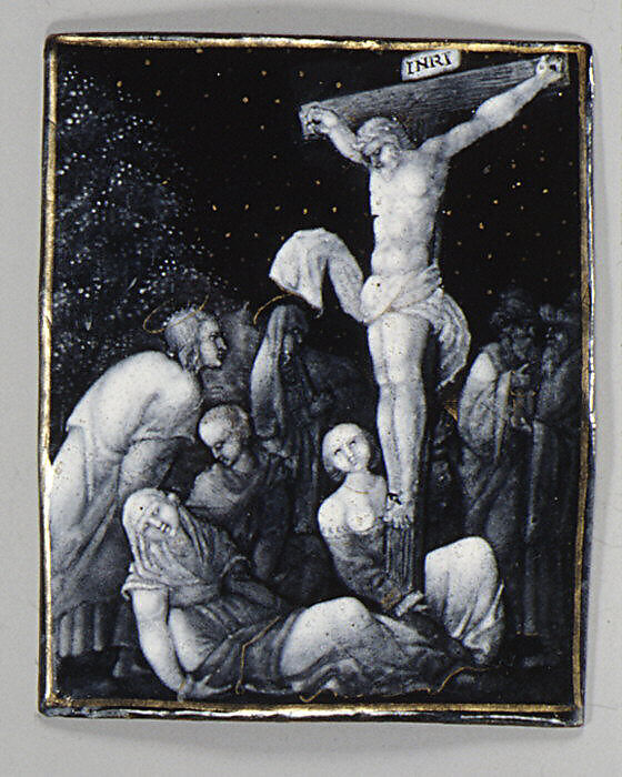 The Crucifixion (one of seven), Workshop of Jean II Pénicaud (French, working ca. 1531/32–1549) or, Painted enamel on copper, partly gilt, French, Limoges 