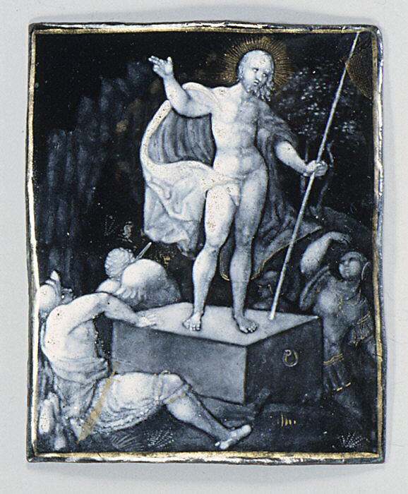 The Resurrection (one of seven), Workshop of Jean II Pénicaud (French, working ca. 1531/32–1549) or, Painted enamel on copper, partly gilt, French, Limoges 