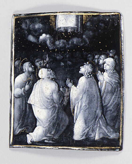 The Ascension of Christ (one of seven), Workshop of Jean II Pénicaud (French, working ca. 1531/32–1549) or, Painted enamel on copper, partly gilt, French, Limoges 