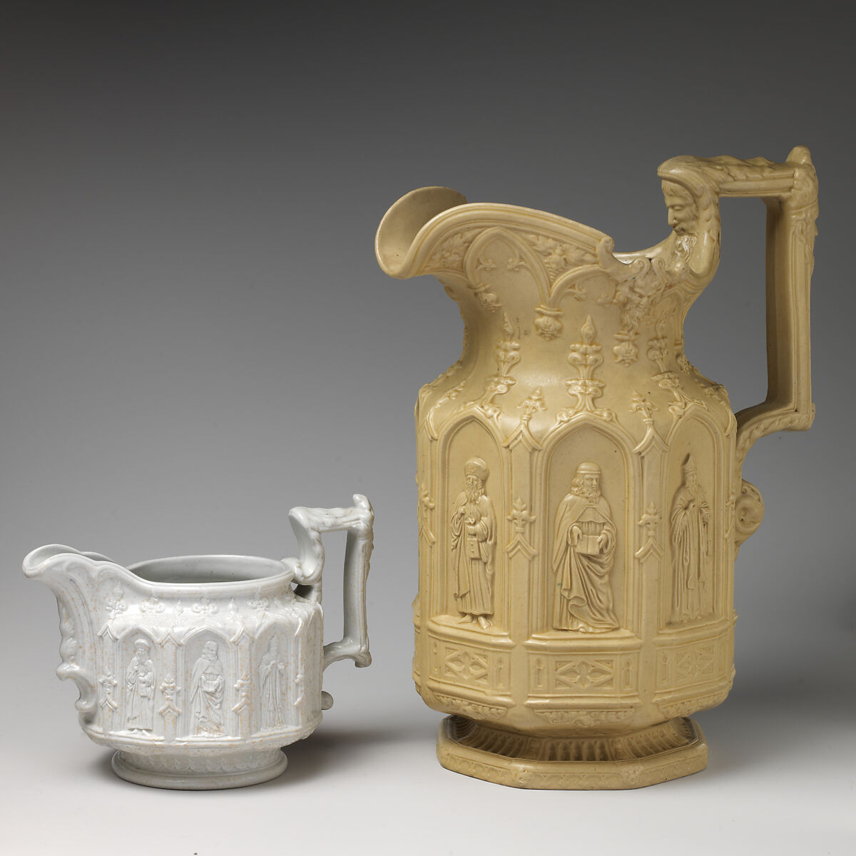 Milk jug, Charles Meigh (British, active 1835–61), Lead-glazed stoneware, British, Hanley, Staffordshire