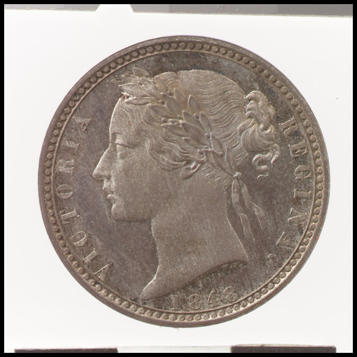 Queen Victoria proof florin, Medalist: William Wyon (British, Birmingham 1795–1851 Brighton), Silver, British 