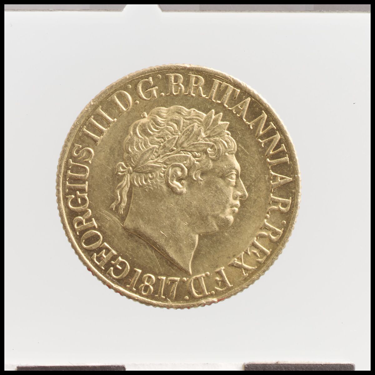 George III sovereign, Medalist: Benedetto Pistrucci (Italian, 1783–1855, active England), Gold, British 