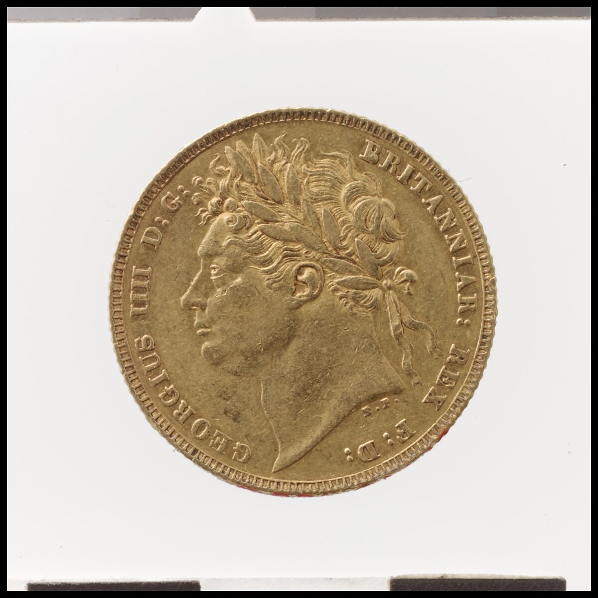 George IV sovereign, Medalist: Benedetto Pistrucci (Italian, 1783–1855, active England), Gold, British 