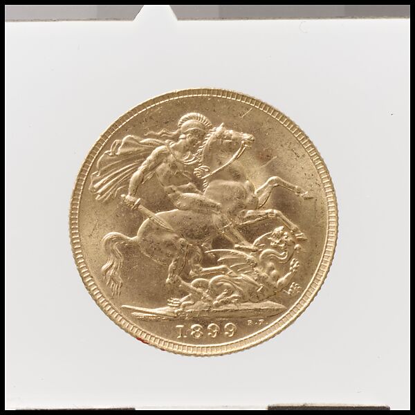 Victoria sovereign, Medalist (obverse): Sir Thomas Brock (British, Worcester 1847–1922 London), Gold, British
