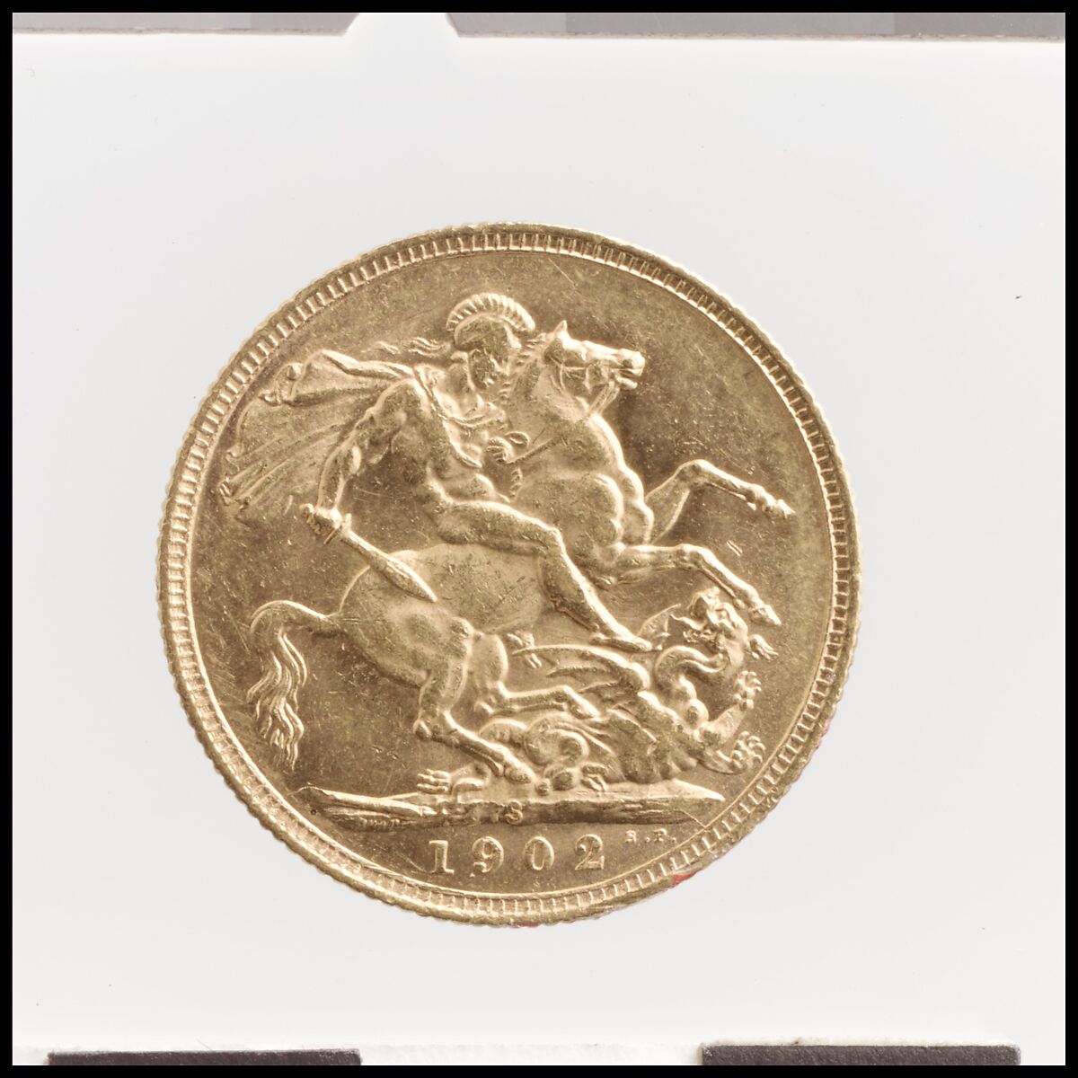 Edward VII sovereign, Medalist (obverse): G.W. DeSaulles (1862–1903), Gold, British