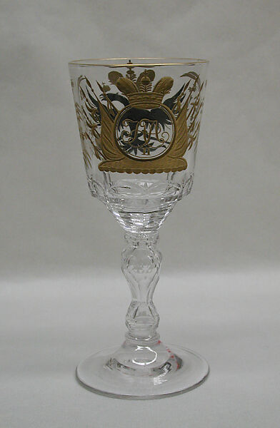 Imperial goblet, St. Petersburg Imperial Glass Factory, Engraved, enamelled and gilt crystal, Russian