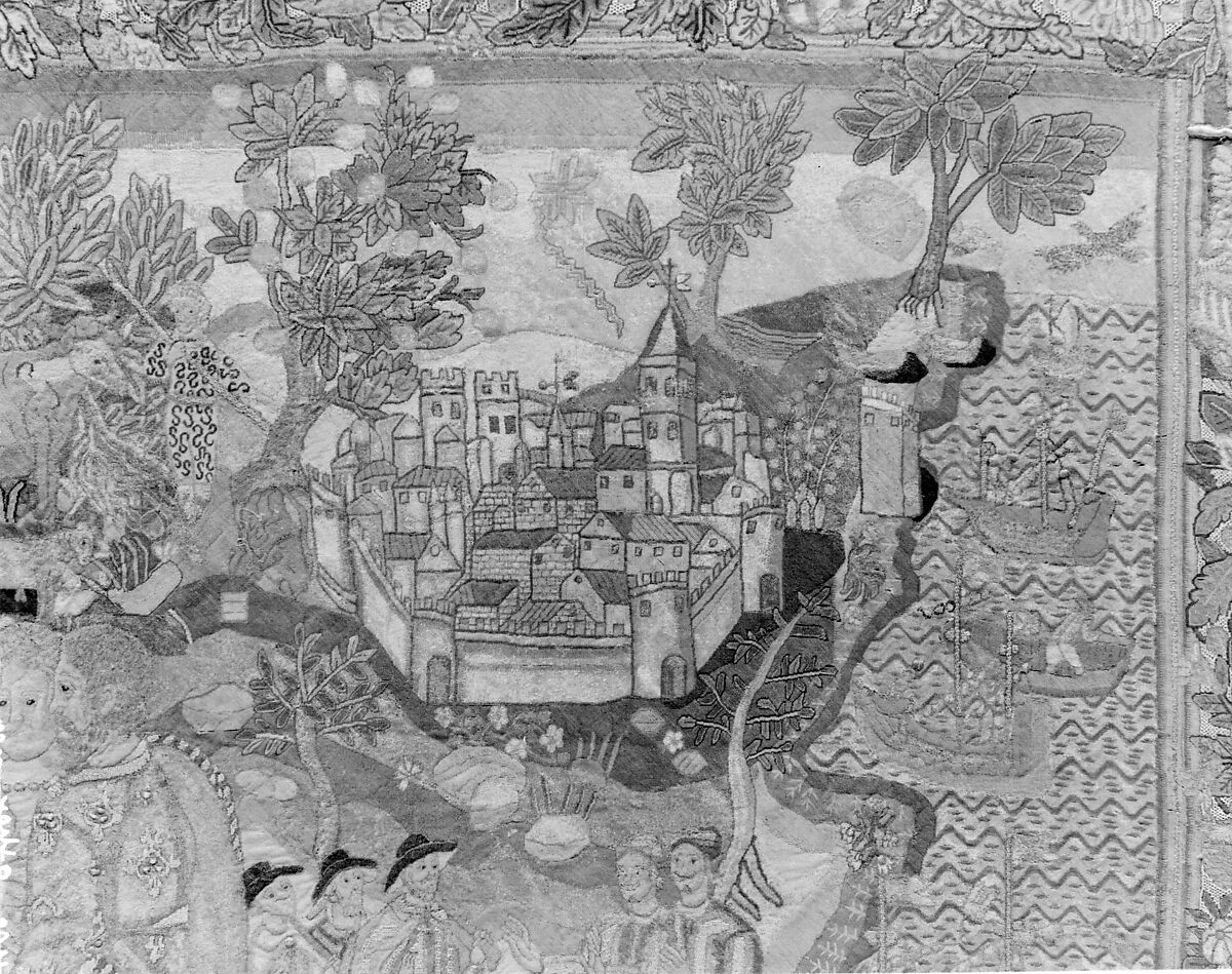 Galcerán de Pinós Preventing the Shipment of the Ransom, Wool, silk, metal thread on canvas, Spanish, Catalonia