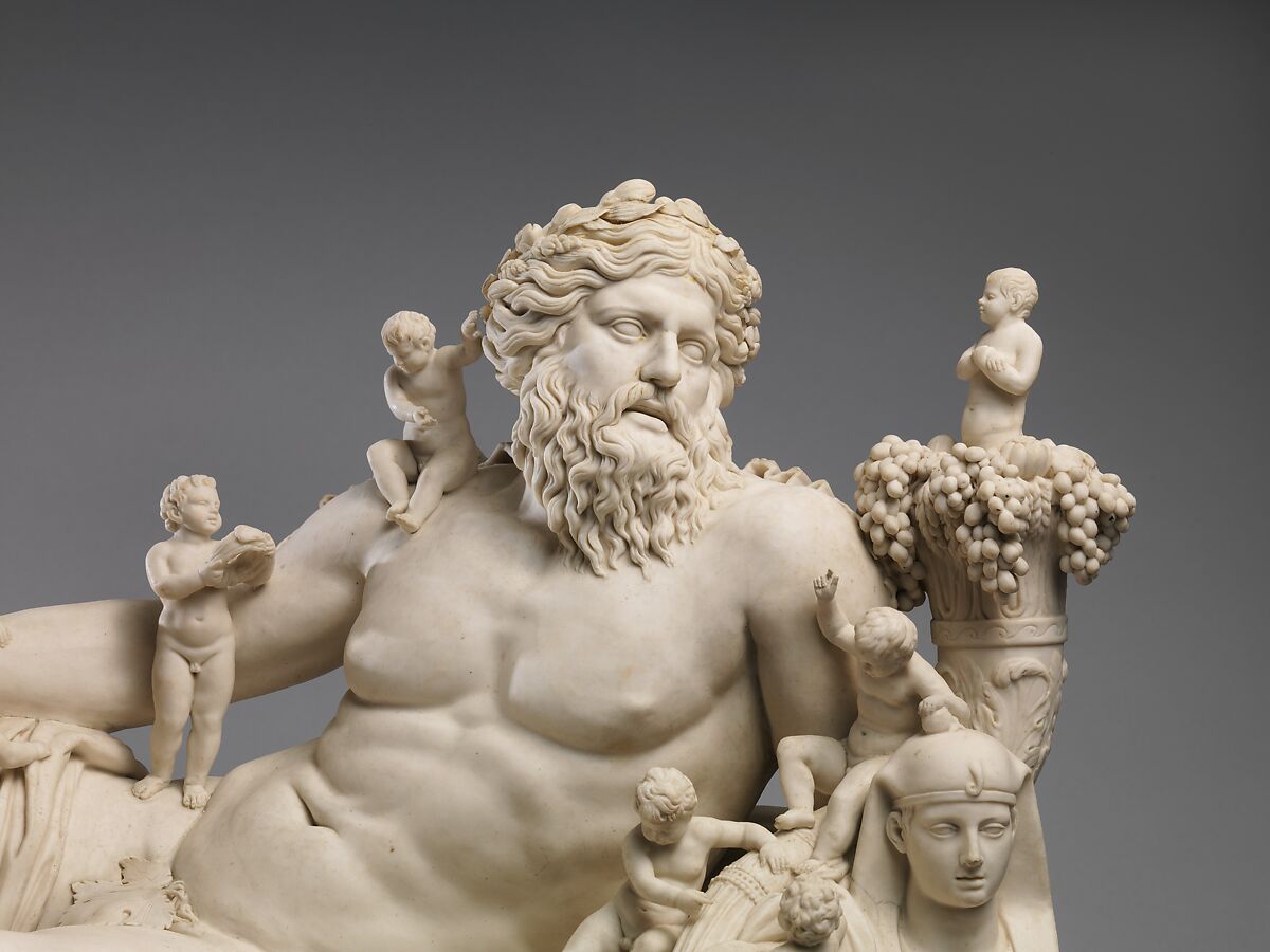 Personification of the River Nile, Giovanni Volpato (Italian, Bassano 1732–1803 Rome), Hard-paste biscuit porcelain, Italian, Rome