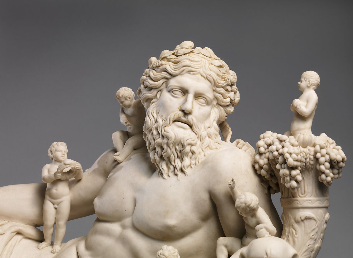 Personification of the River Nile, Giovanni Volpato (Italian, Bassano 1732–1803 Rome), Hard-paste biscuit porcelain, Italian, Rome