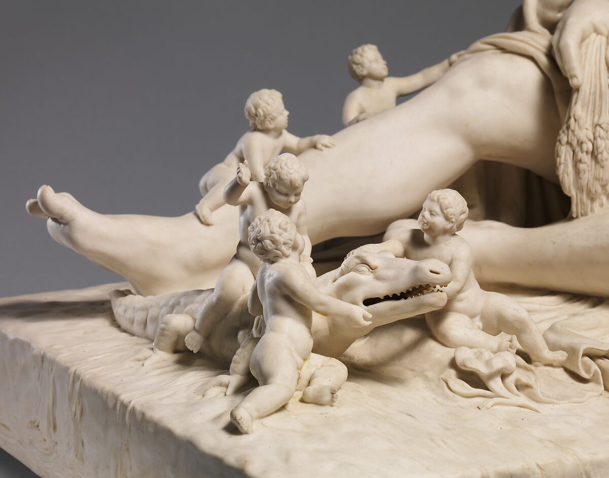 Personification of the River Nile, Giovanni Volpato (Italian, Bassano 1732–1803 Rome), Hard-paste biscuit porcelain, Italian, Rome