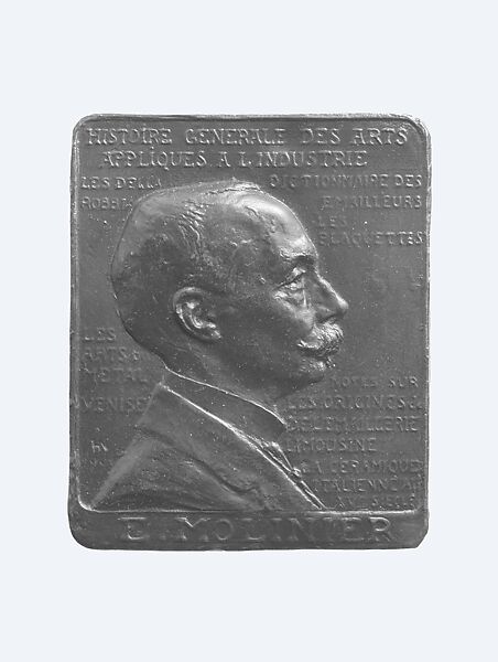 Portrait medallion of Emile Molinier, Henry Nocq (French, 1869–1942), Patinated galvanotype, French