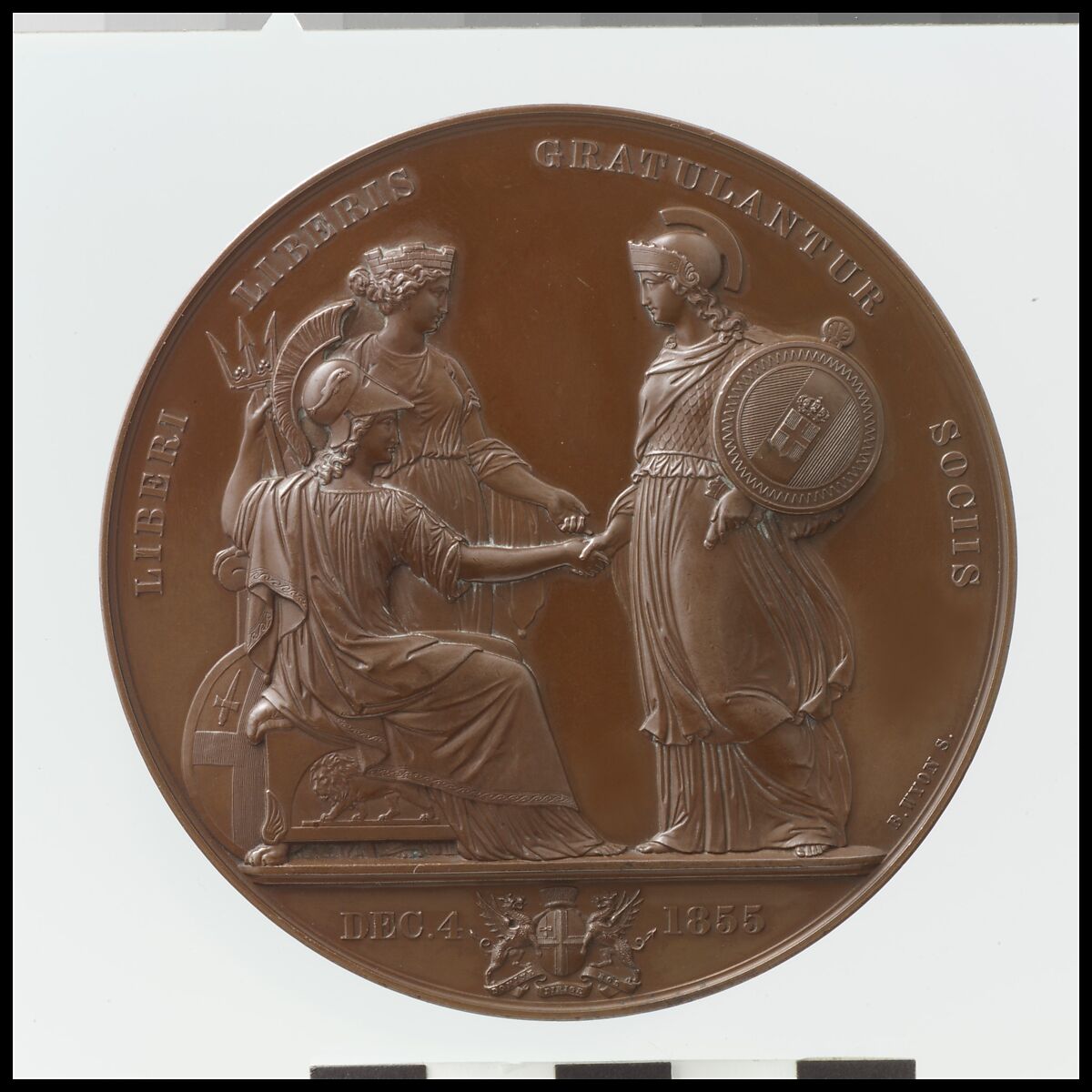 Victor Emanuel's Visit to the Corporation of London, Benjamin Wyon (British, London 1802–1858 London), Bronze, British