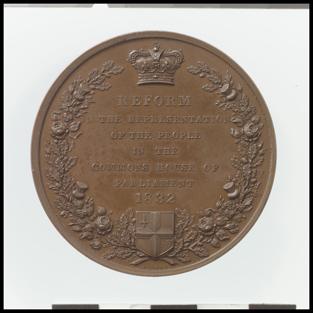 The Reform Bill, Benjamin Wyon (British, London 1802–1858 London), Bronze, British