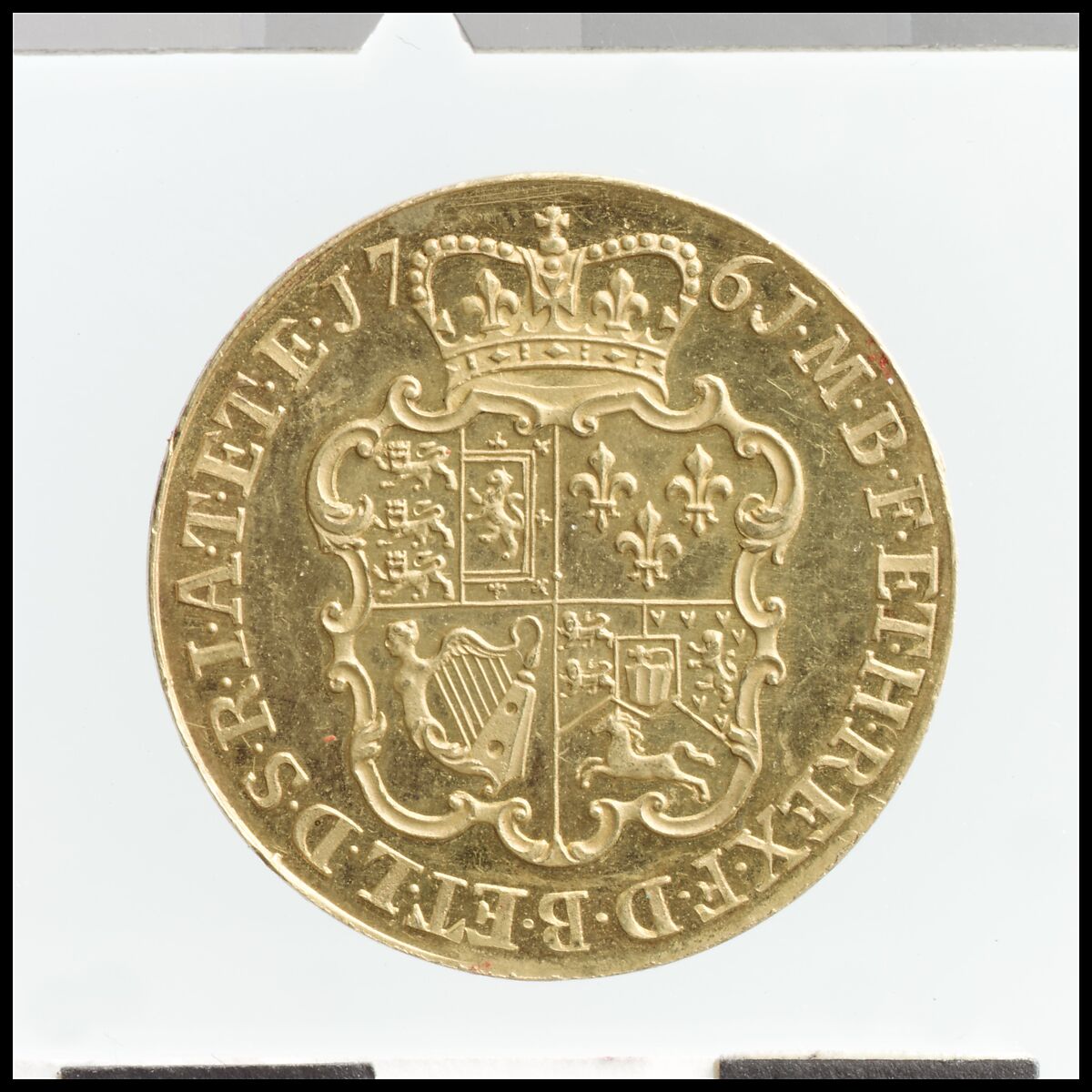 Proof guinea of George III, Richard Yeo (British, ca. 1720–1779 London), Gold, British