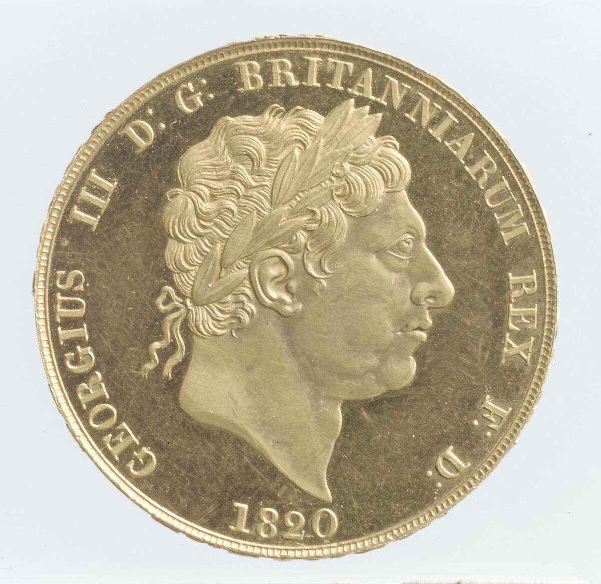 George III double sovereign, Medalist: Benedetto Pistrucci (Italian, 1783–1855, active England), Gold, British, London 