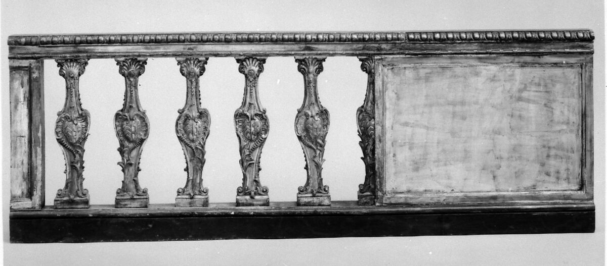 Balustrade, Oak, gilded and painted, French 