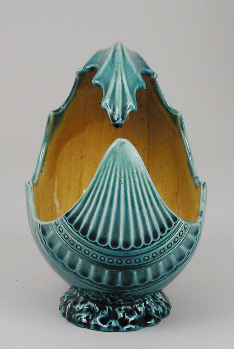 Wave bowl, Attributed to Christopher Dresser (British, Glasgow, Scotland 1834–1904 Mulhouse), Glazed earthenware, British, Linthorpe, Yorkshire