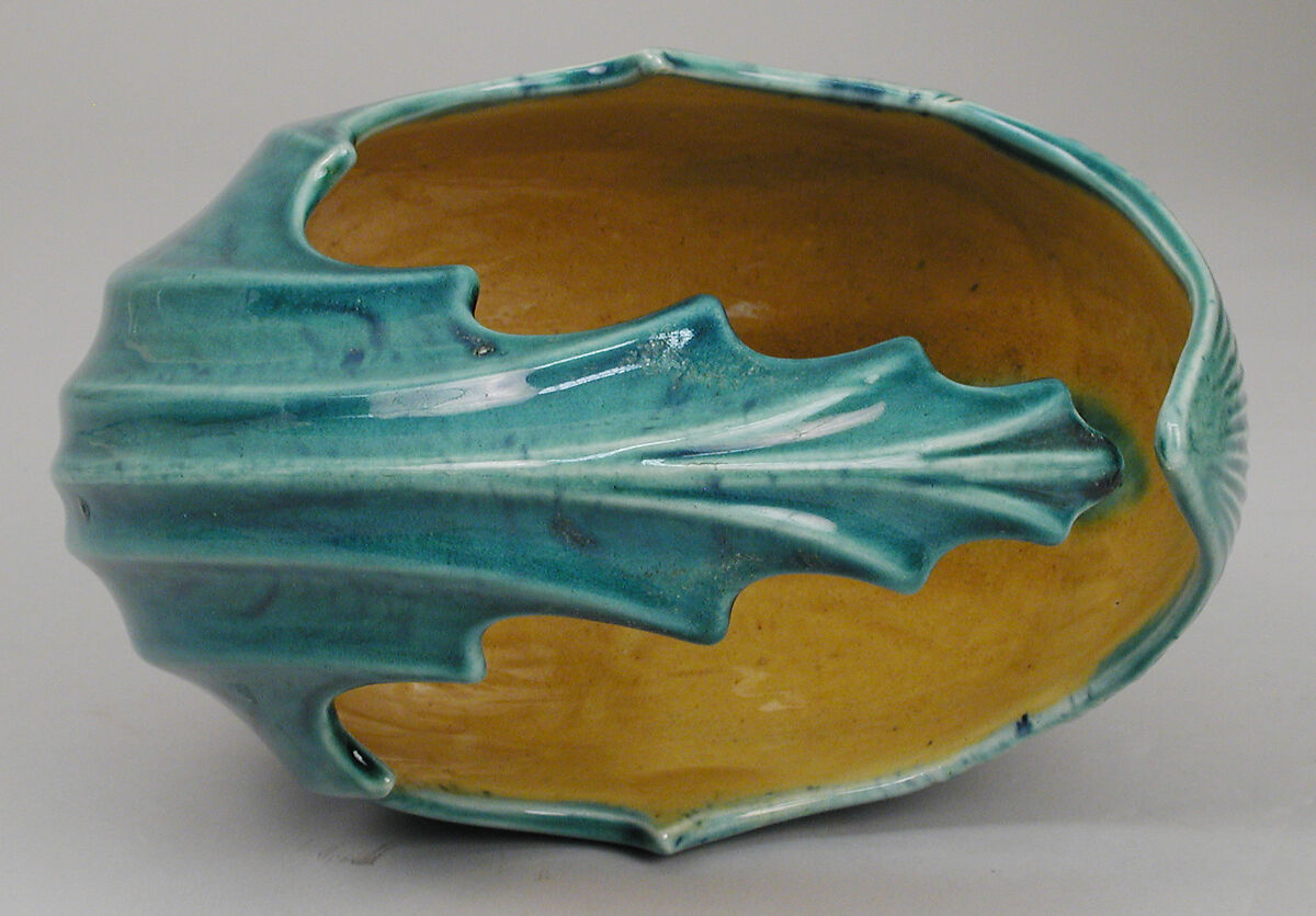 Wave bowl, Attributed to Christopher Dresser (British, Glasgow, Scotland 1834–1904 Mulhouse), Glazed earthenware, British, Linthorpe, Yorkshire