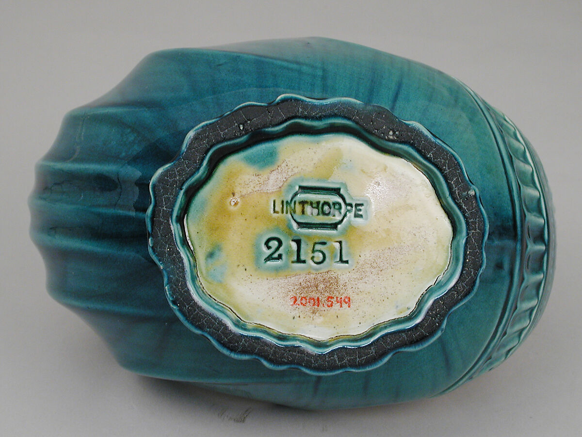 Wave bowl, Attributed to Christopher Dresser (British, Glasgow, Scotland 1834–1904 Mulhouse), Glazed earthenware, British, Linthorpe, Yorkshire