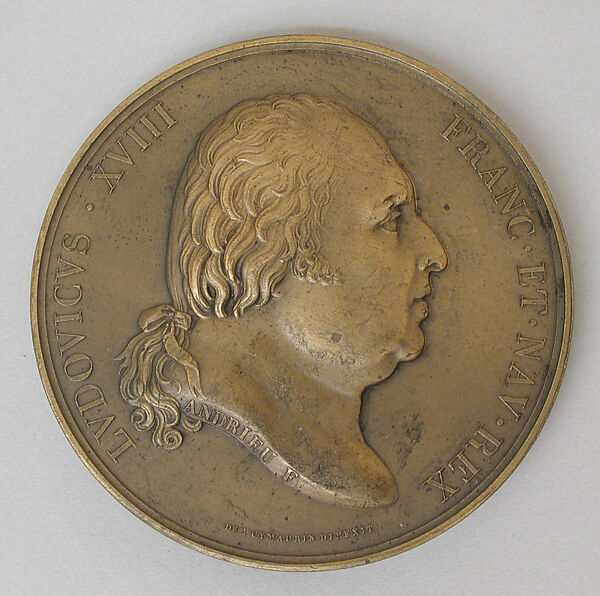 Louis XVIII, (1755–1824), King of France, (1814–24), Medalist (obverse): Bertrand Andrieu (French, Bordeaux 1761–1822 Paris), Bronze, French, Paris 