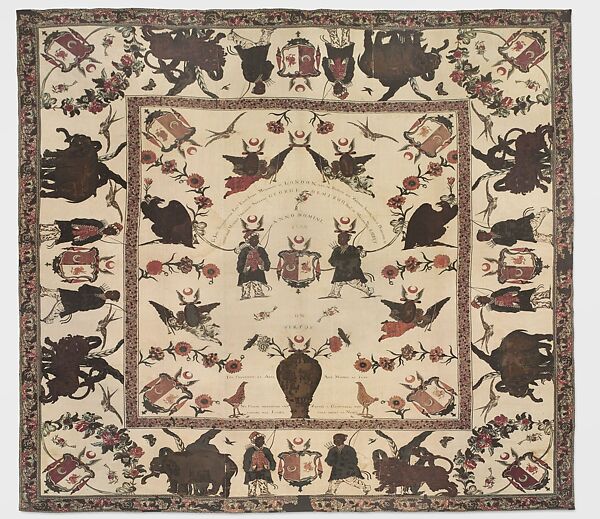 Bedcover, Cotton (block printed and painted), England (Wallington, Surrey) 