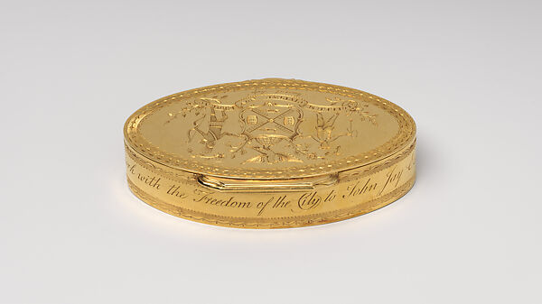 Freedom Box Presented by the Corporation of the City of New York to John Jay, Samuel Johnson (1720–1796), Gold, American