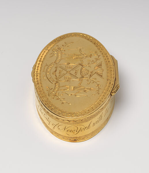 Freedom Box Presented by the Corporation of the City of New York to John Jay, Samuel Johnson (1720–1796), Gold, American