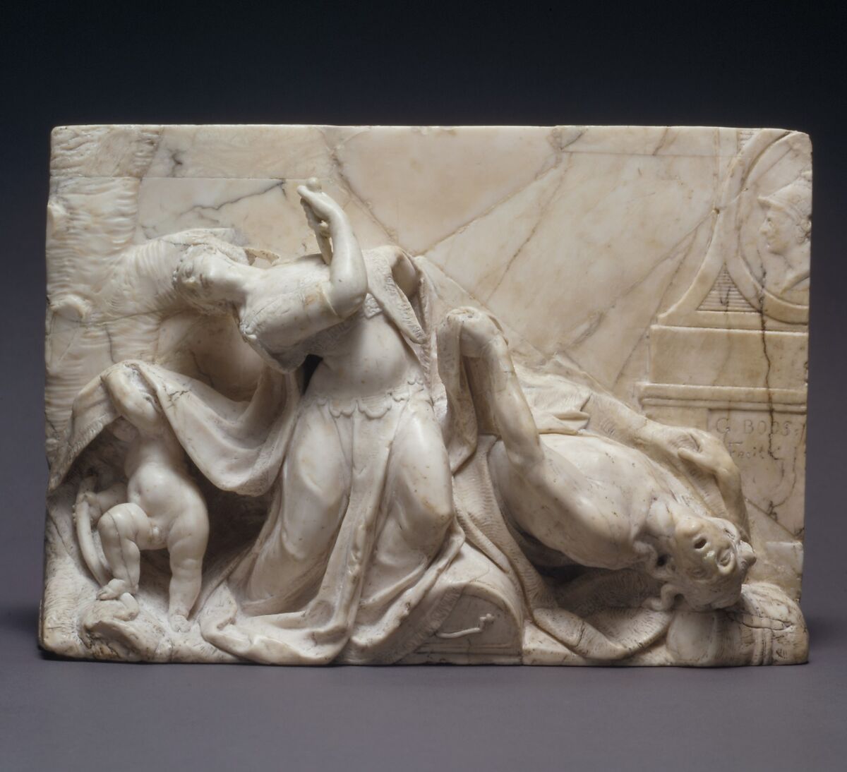 Pyramus and Thisbe, Gebhard Boos (German, Aix-la-Chapelle (Aachen) 1730/31–1814 Haguenau), Alabaster, German, Aachen 