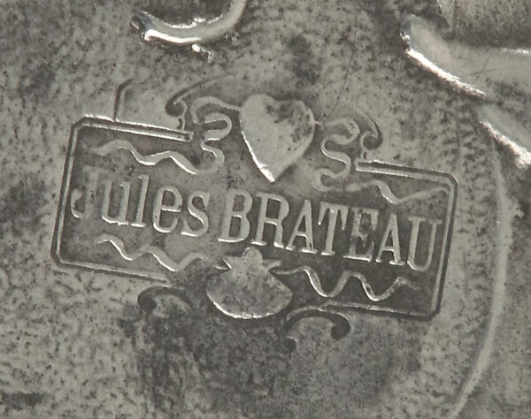 Tray, Jules-Paul Brateau (French, 1844–1923), Pewter, French
